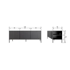 Discount WOOOD New Gravure tv meubel 150 cm grenen Dust