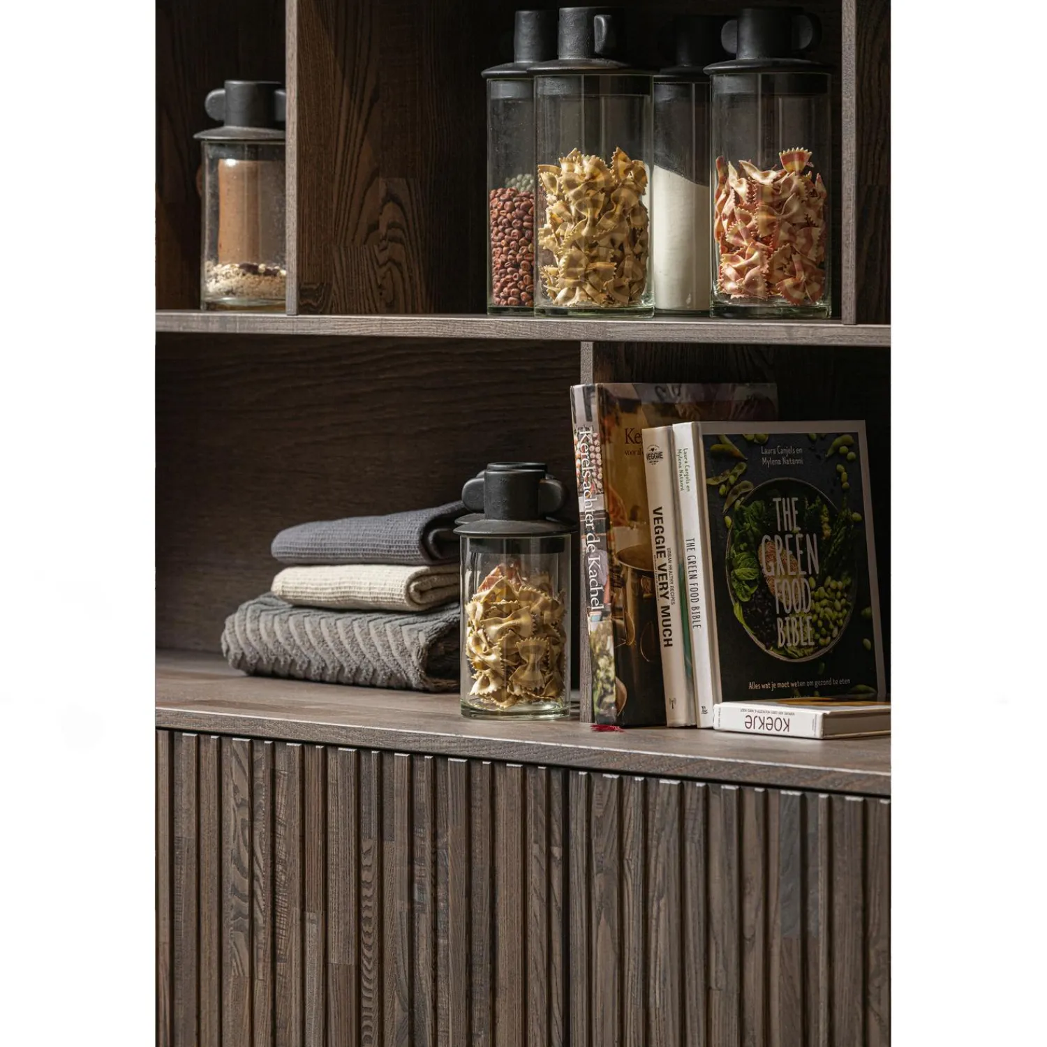 Discount WOOOD New Gravure wandkast essen fineer Espresso