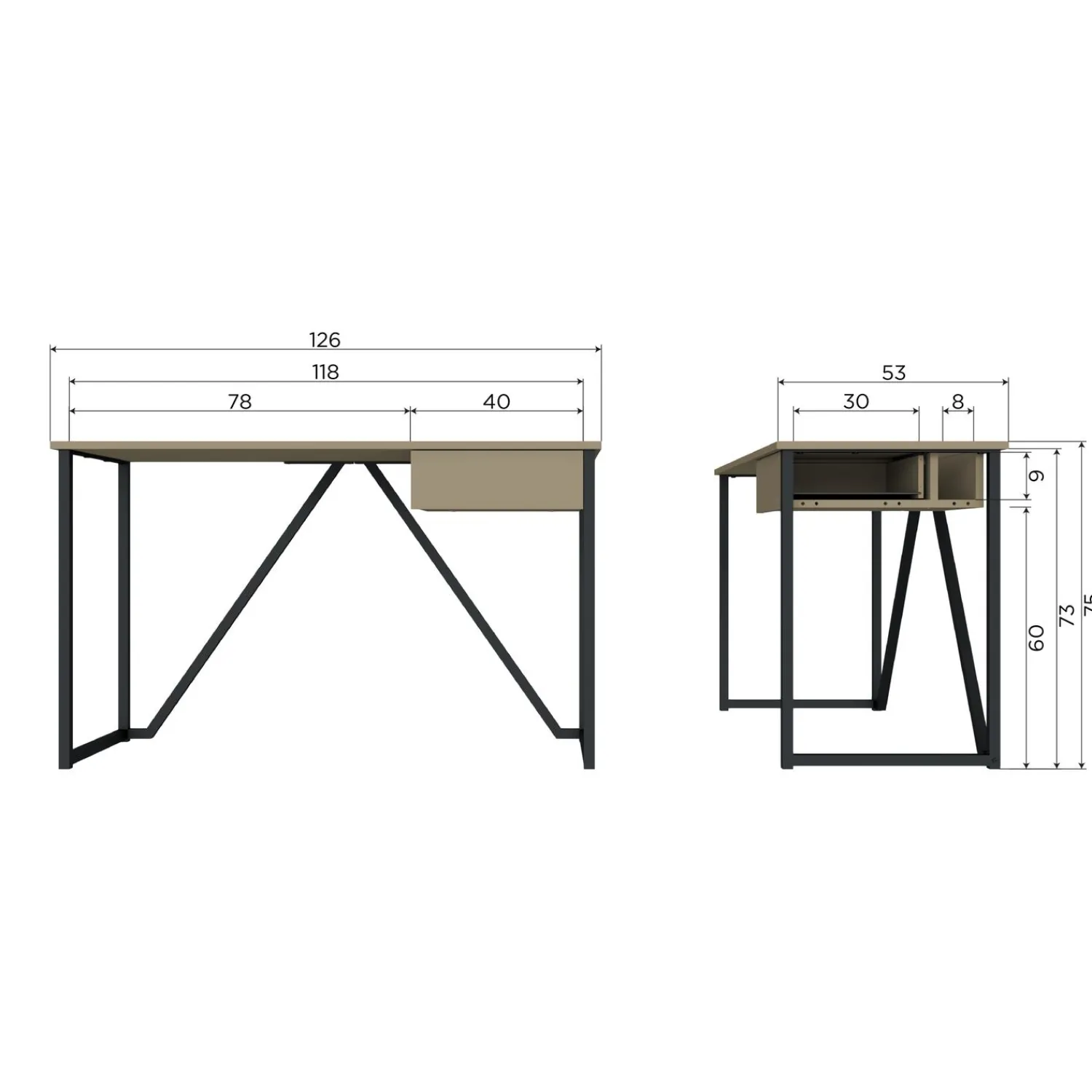 Online WOOOD New Julius bureau grenen Dust