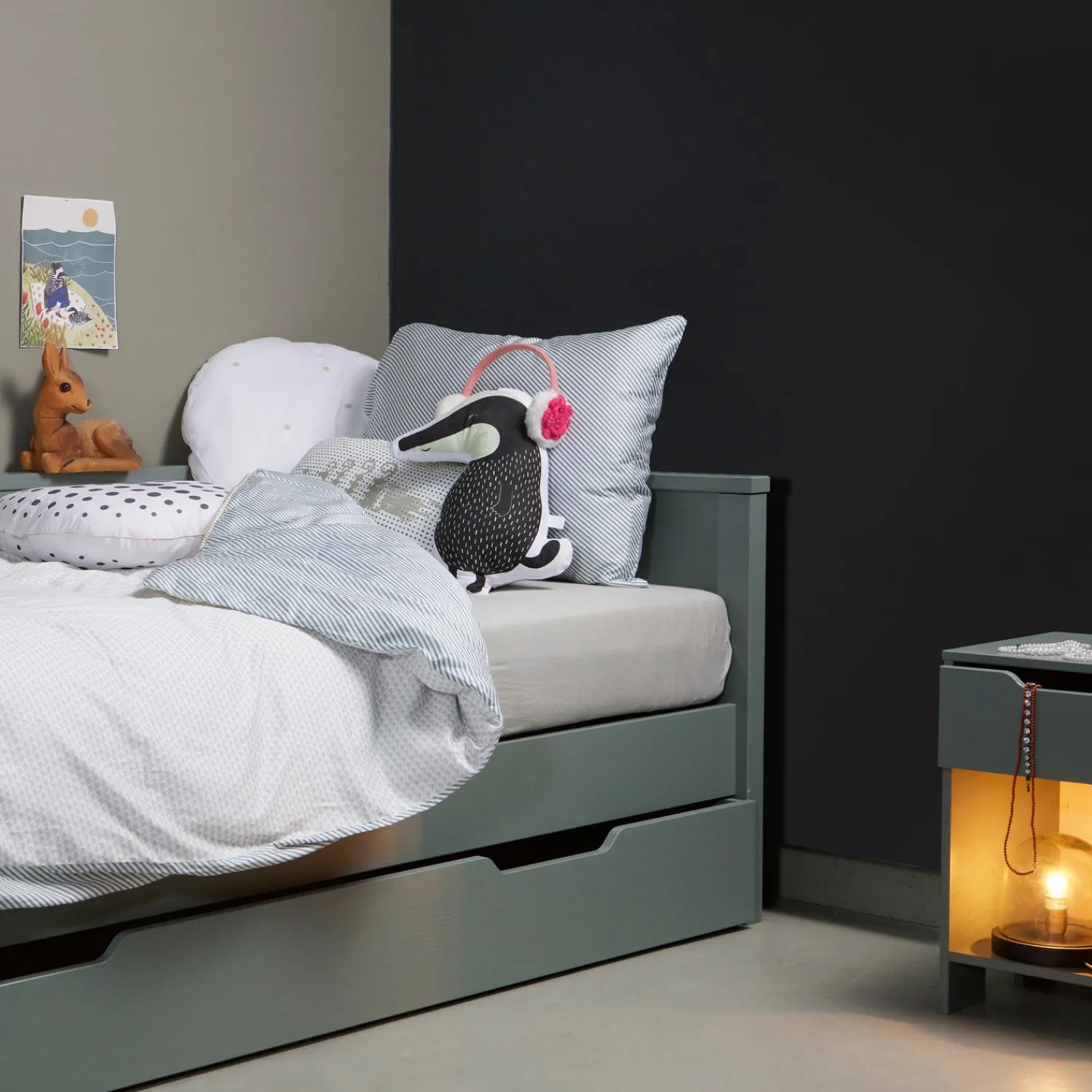 Clearance WOOOD Nikki matras/bedlade grenen Jadegroen