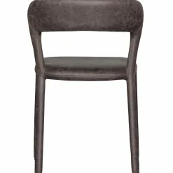 Outlet WOOOD Noble eetkamerstoel leerlook Zwart/grijs