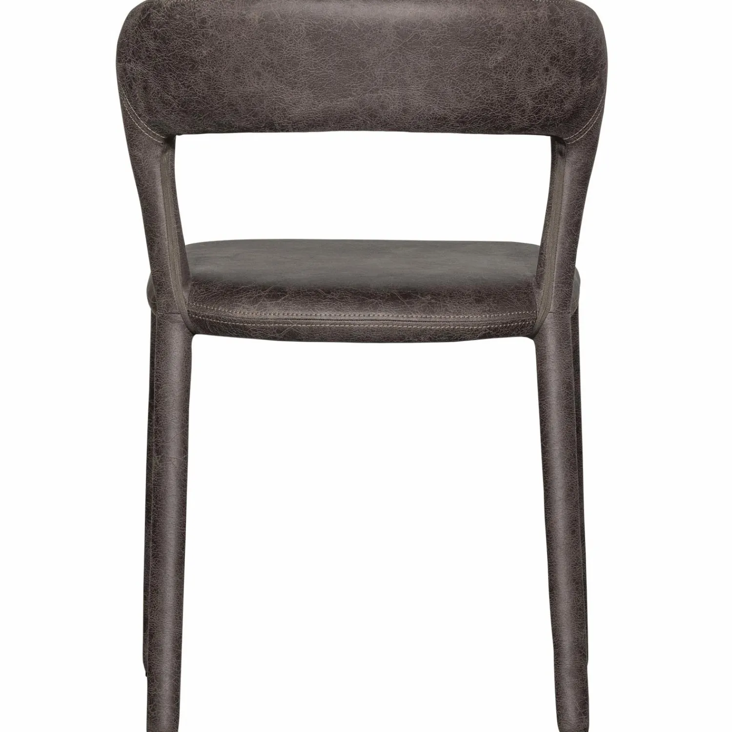 Outlet WOOOD Noble eetkamerstoel leerlook Zwart/grijs