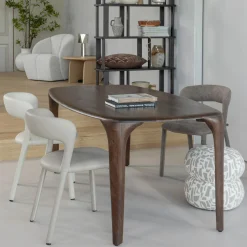 WOOOD Noble eetkamerstoel leerlook Beige