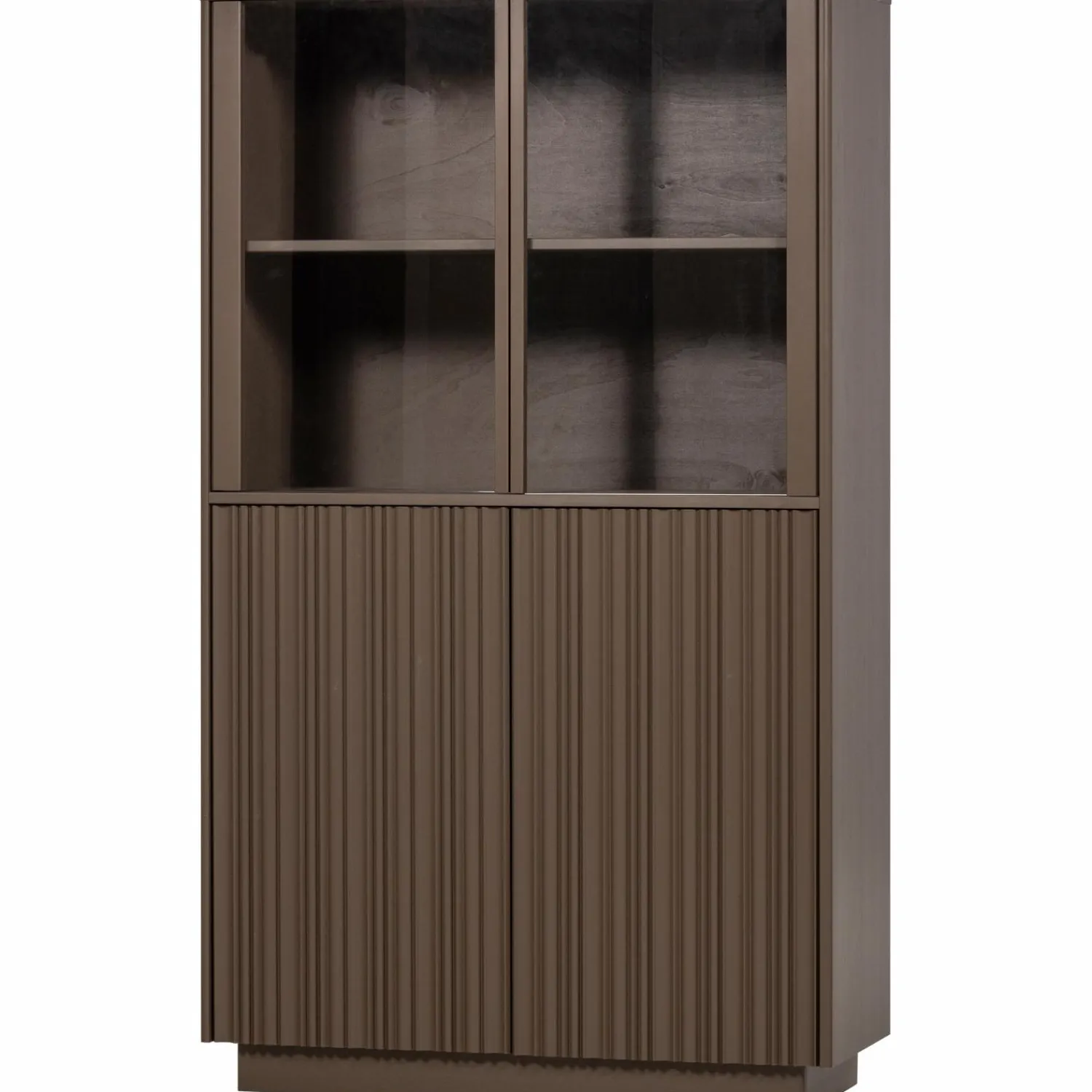 Best WOOOD Nova lage vitrinekast grenen truffel bruin