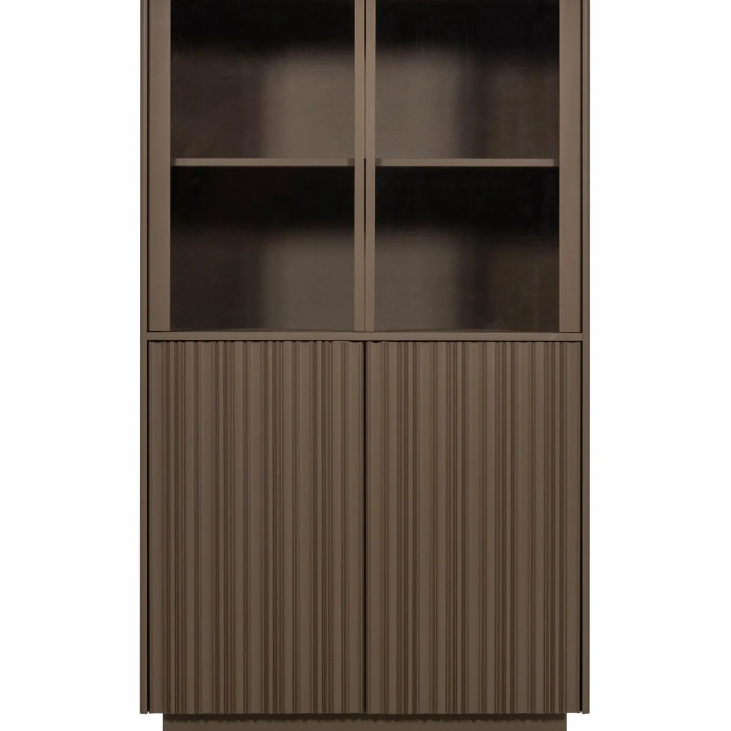 Best WOOOD Nova lage vitrinekast grenen truffel bruin
