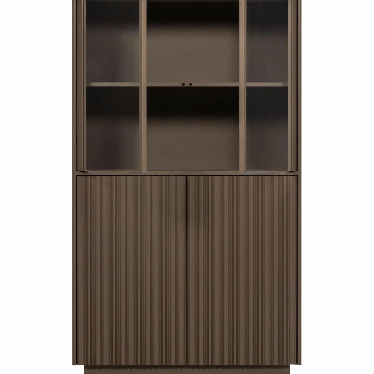 Best WOOOD Nova lage vitrinekast grenen truffel bruin