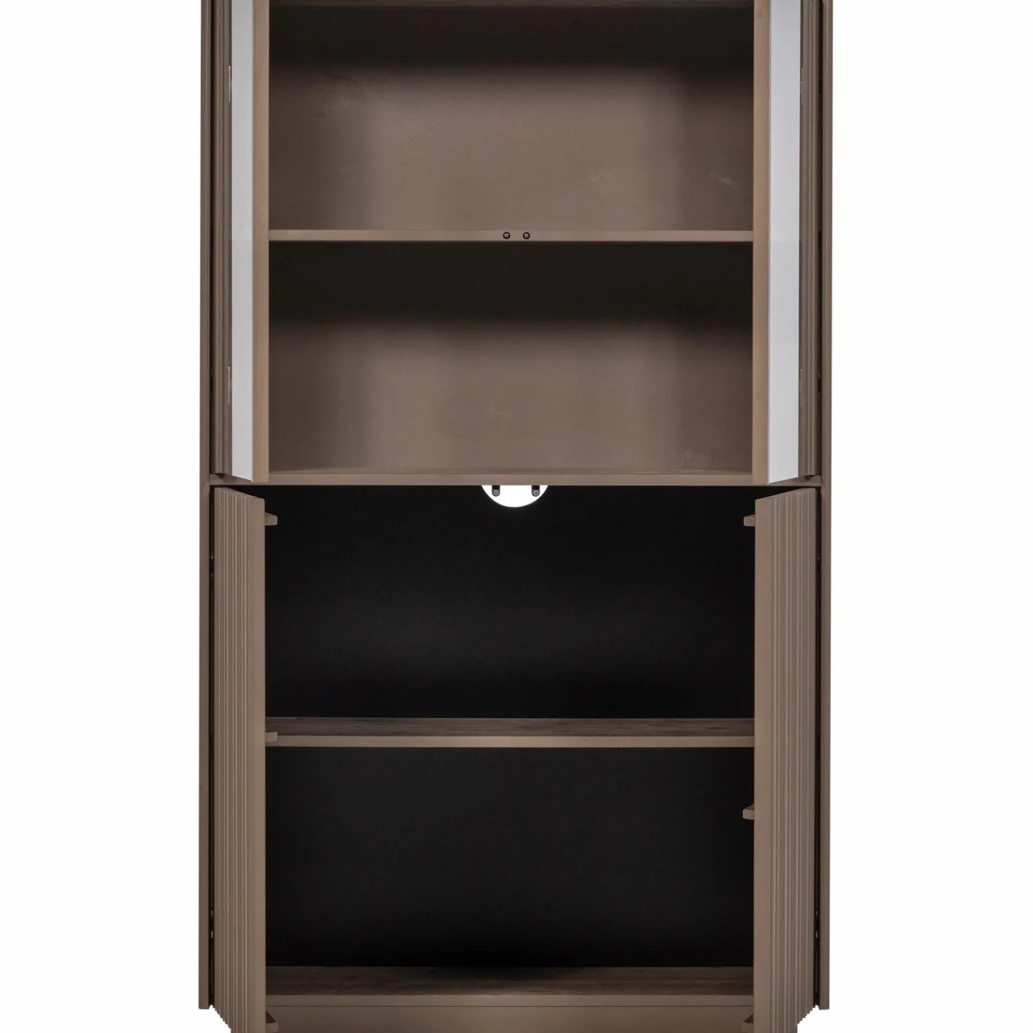 Best WOOOD Nova lage vitrinekast grenen truffel bruin