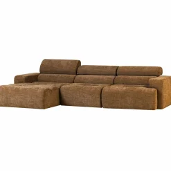 New WOOOD Novi chaise longue bank links karamelbruin melange Karamel melange