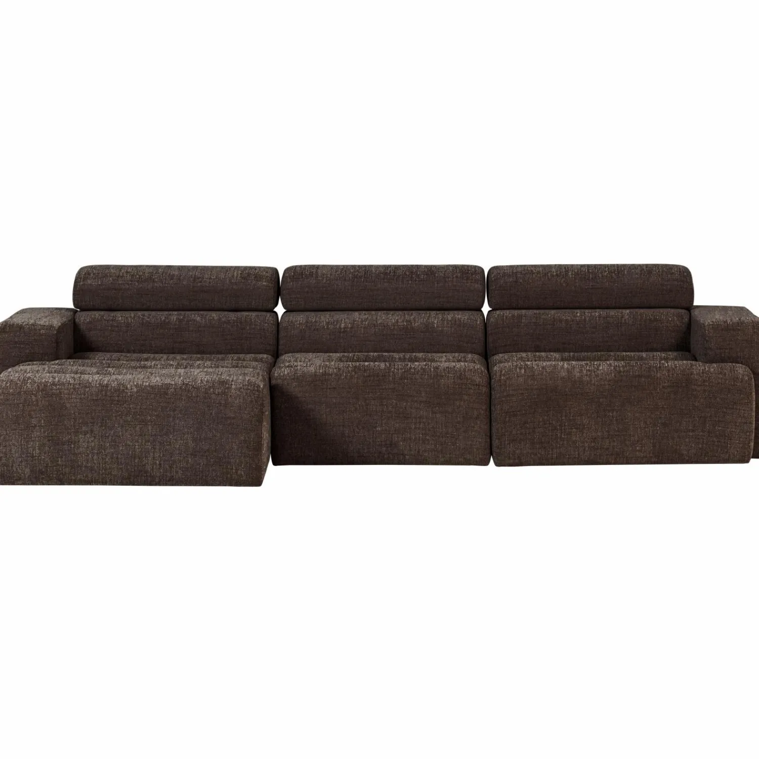 Online WOOOD Novi chaise longue bank links Donkerbruin melange