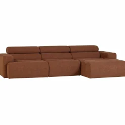 Best WOOOD Novi chaise longue bank rechts bouclé Terra