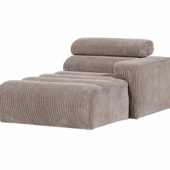 Sale WOOOD Novi chaise longue element arm rechts ribstof Zand
