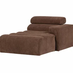 Sale WOOOD Novi chaise longue element arm rechts ribstof Mokkabruin