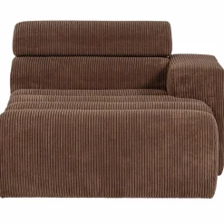 Sale WOOOD Novi chaise longue element arm rechts ribstof Mokkabruin