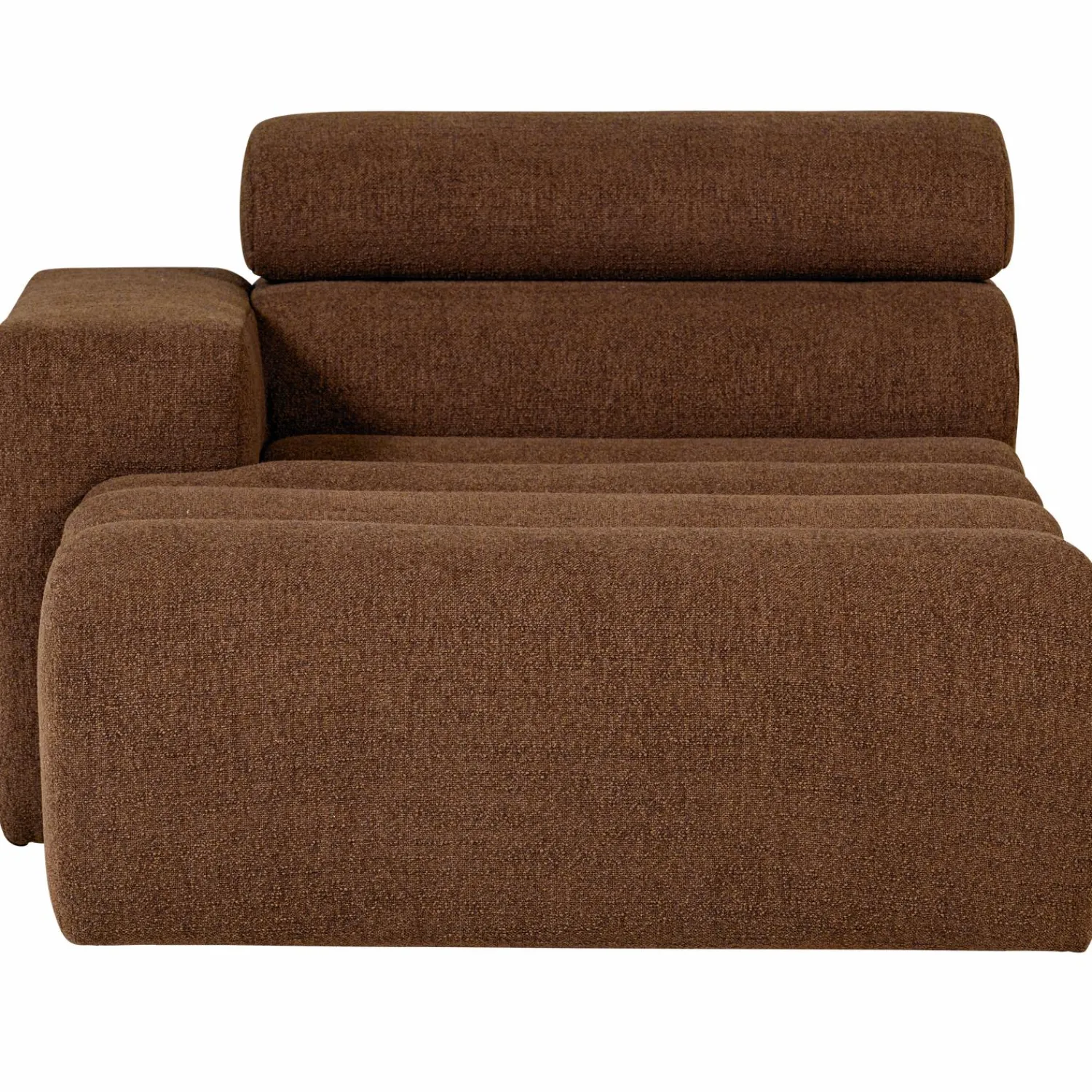 Online WOOOD Novi chaise longue element arm links bouclé Mokkabruin