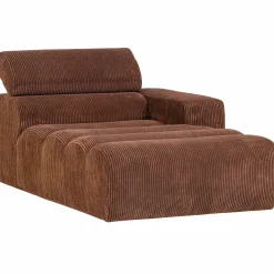 Online WOOOD Novi chaise longue element arm rechts ribstof Terra