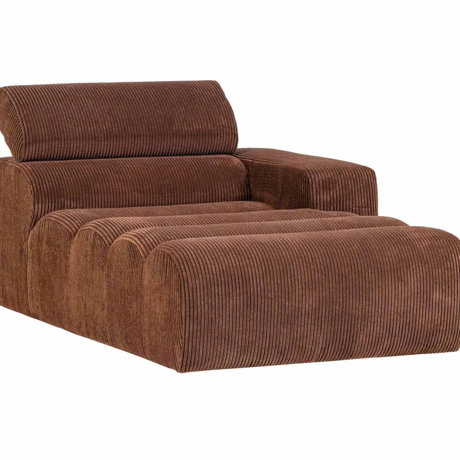 Online WOOOD Novi chaise longue element arm rechts ribstof Terra