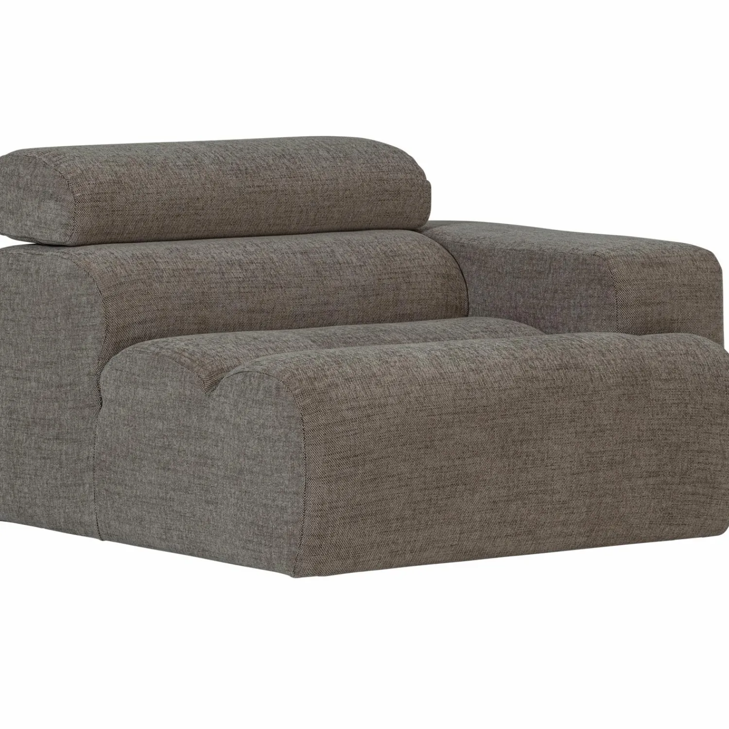 Best WOOOD Novi 1-zits element arm rechts Grijs melange