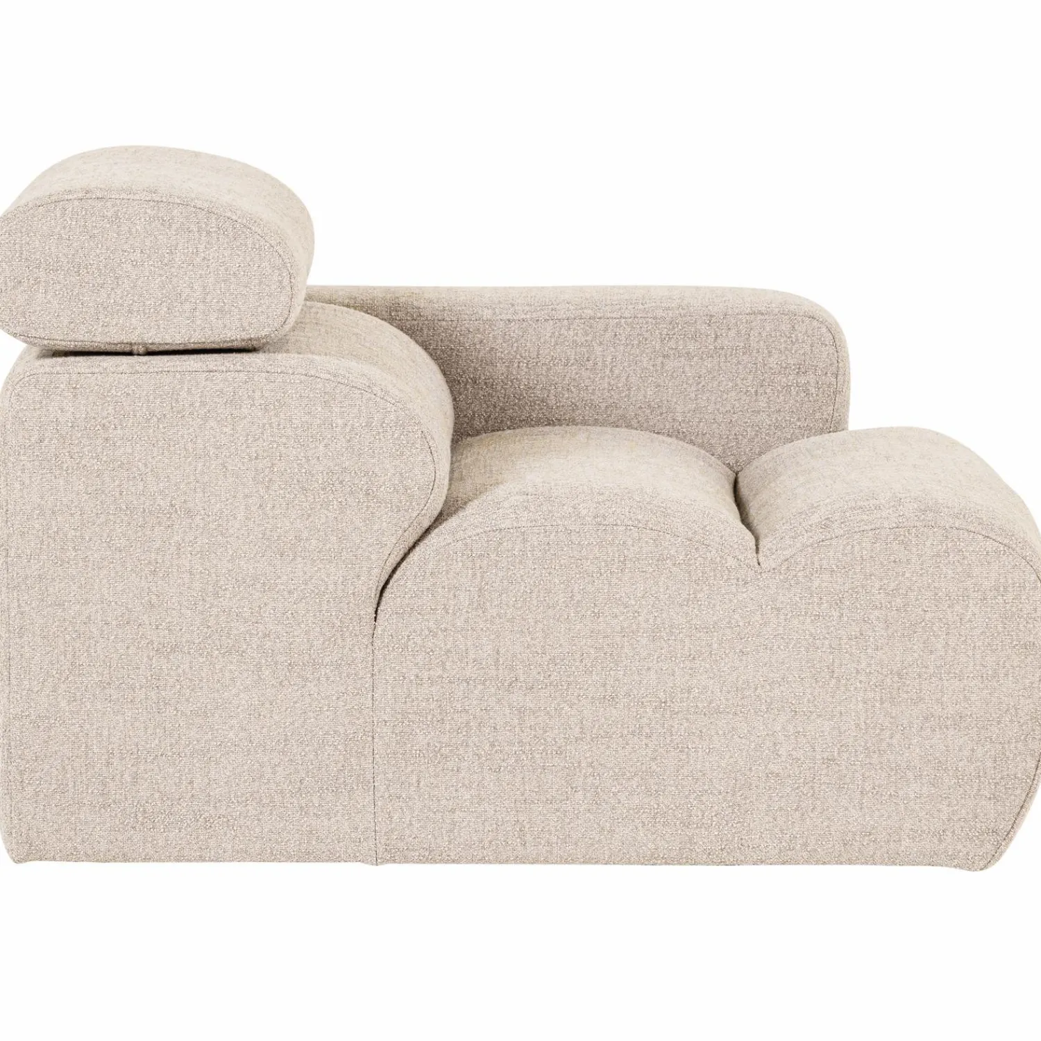 Online WOOOD Novi 1-zits element arm rechts bouclé Naturel