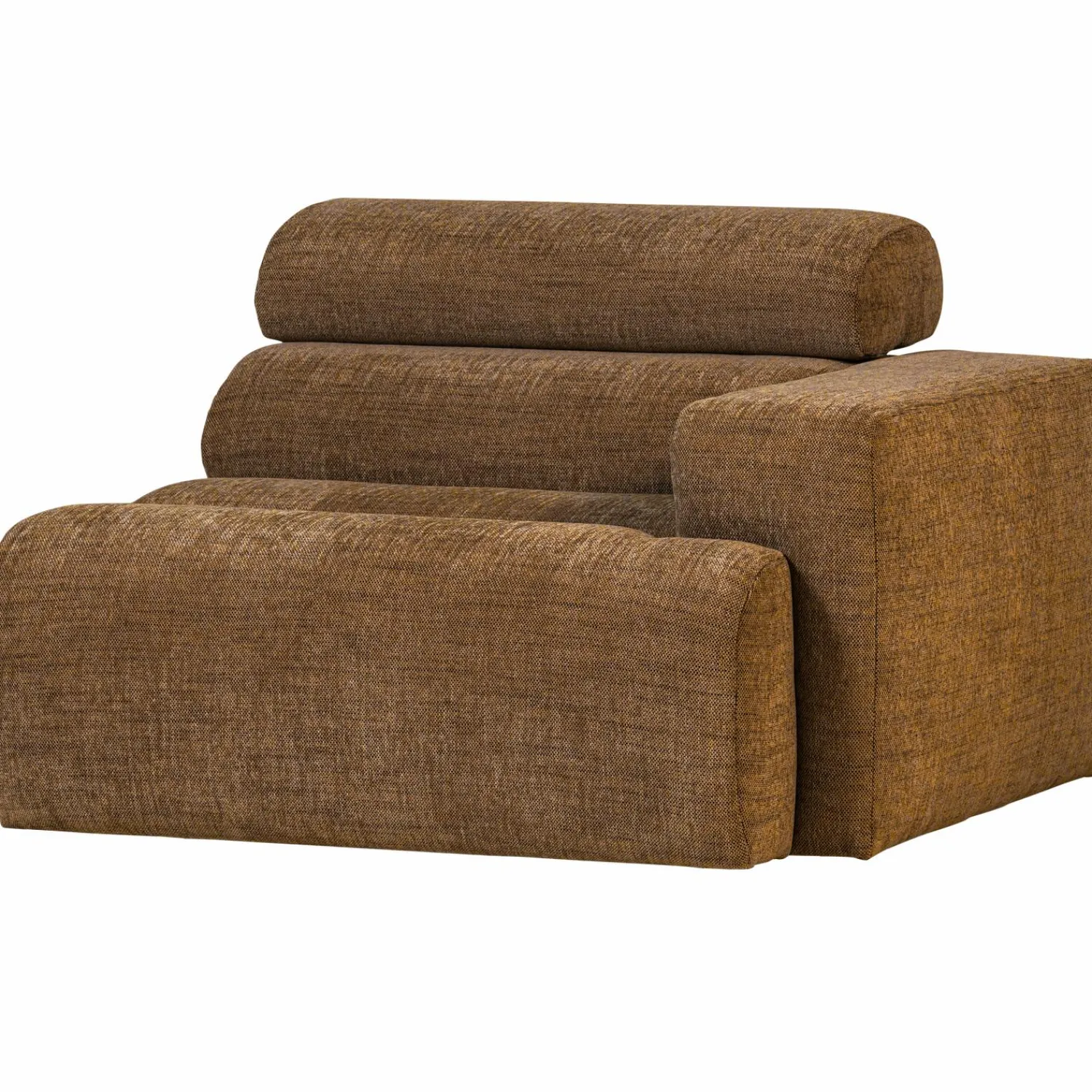 Online WOOOD Novi 1-zits element arm rechts karamelbruin melange Karamel melange