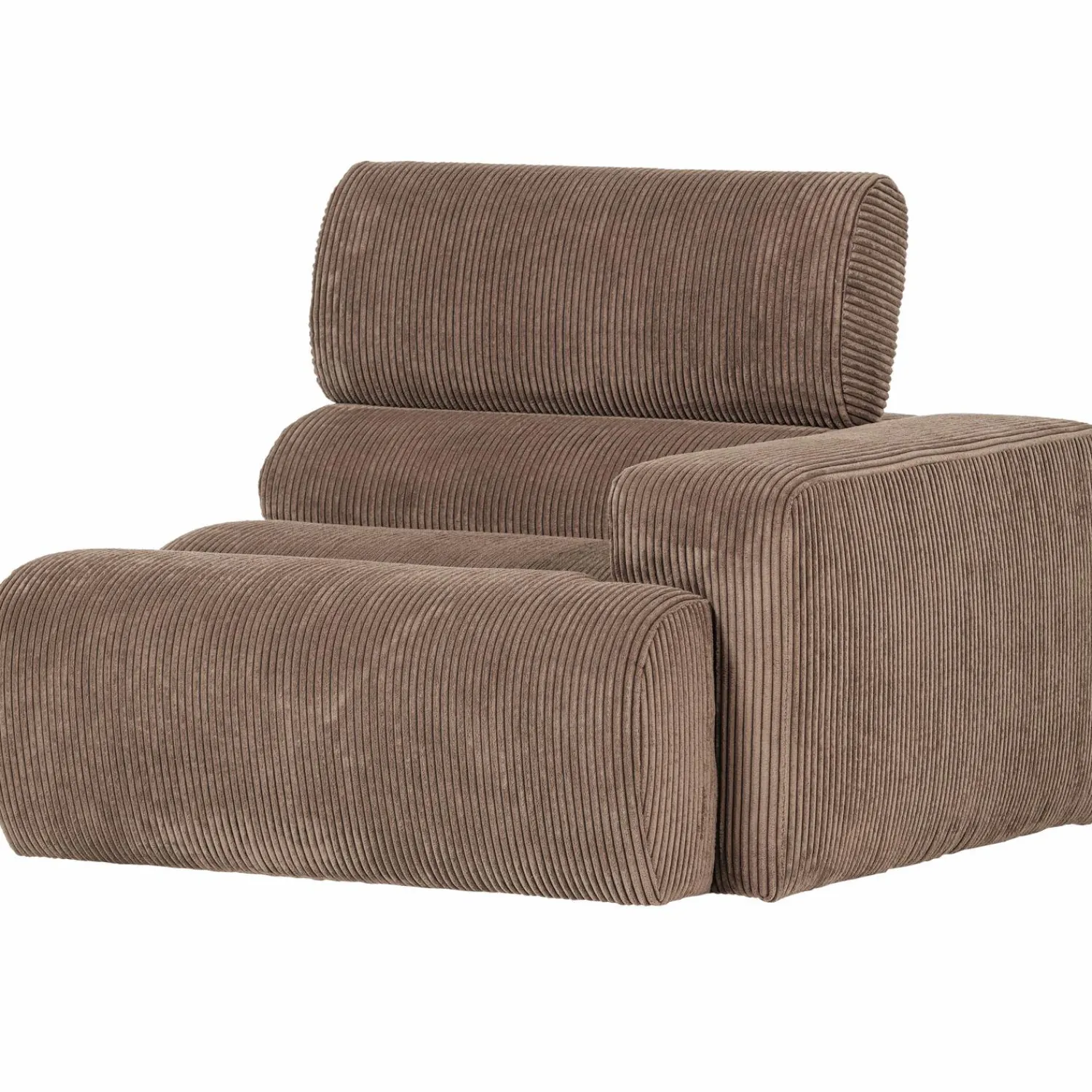 Clearance WOOOD Novi 1-zits element arm rechts ribstof Taupe