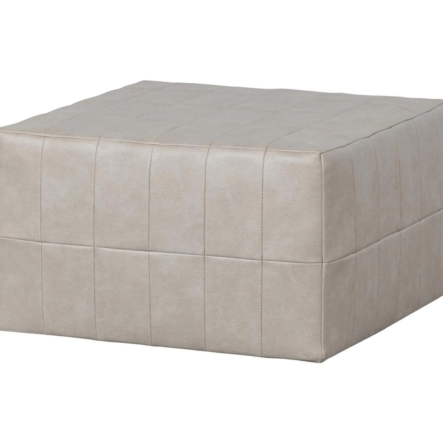 Clearance WOOOD Patchwork poef leerlook naturel
