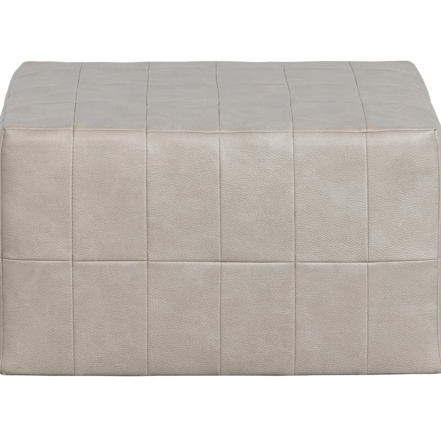 Clearance WOOOD Patchwork poef leerlook naturel