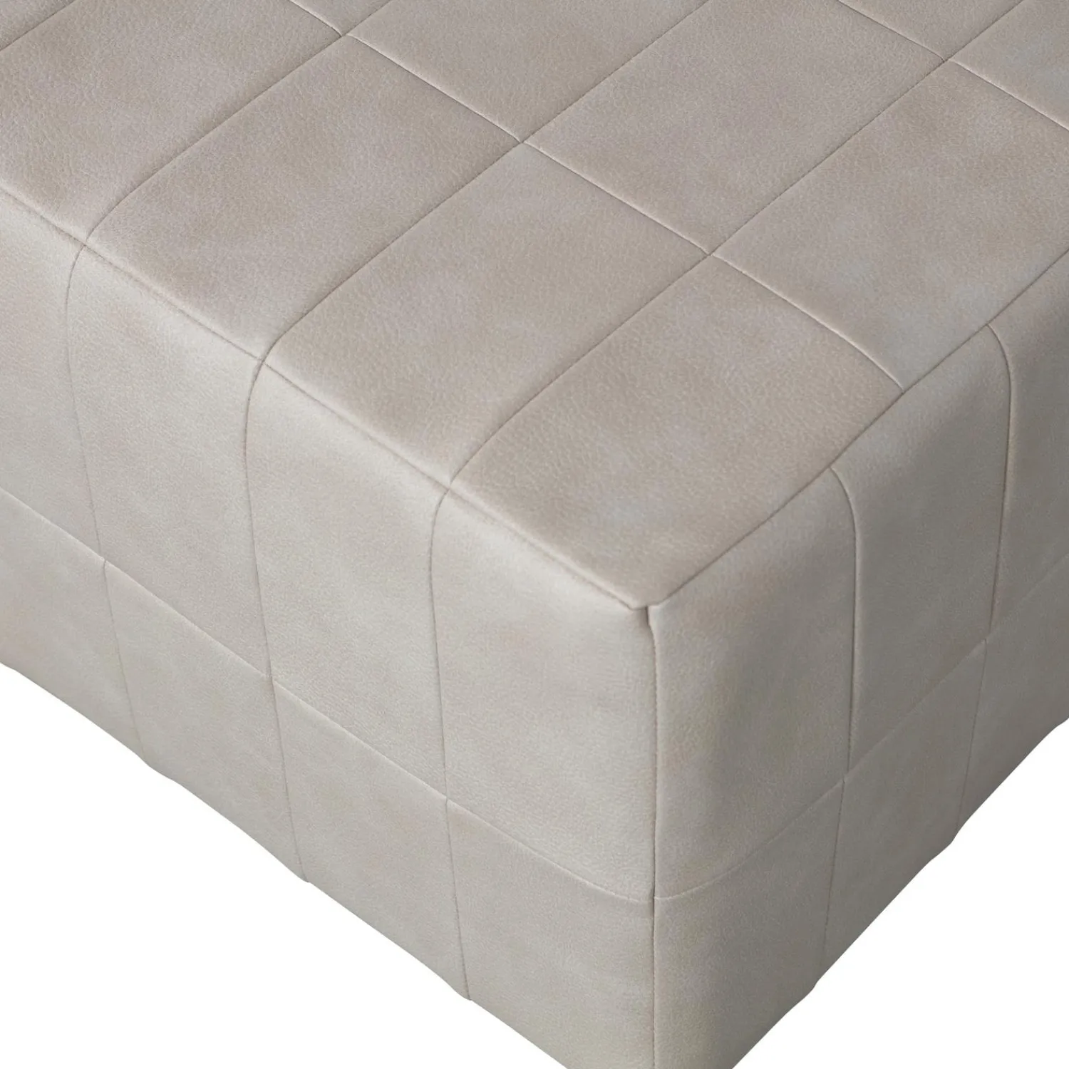 Clearance WOOOD Patchwork poef leerlook naturel