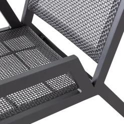 Clearance WOOOD Pem tuin fauteuil met armleuning aluminium zwart
