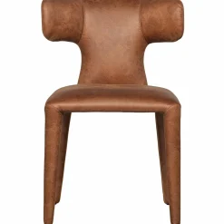 Hot WOOOD Permit eetkamerstoel leerlook Cognac