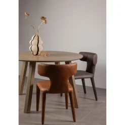 Outlet WOOOD Permit eetkamerstoel leerlook Zwart/grijs
