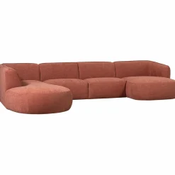 Clearance WOOOD Polly bank U-vorm links Roze