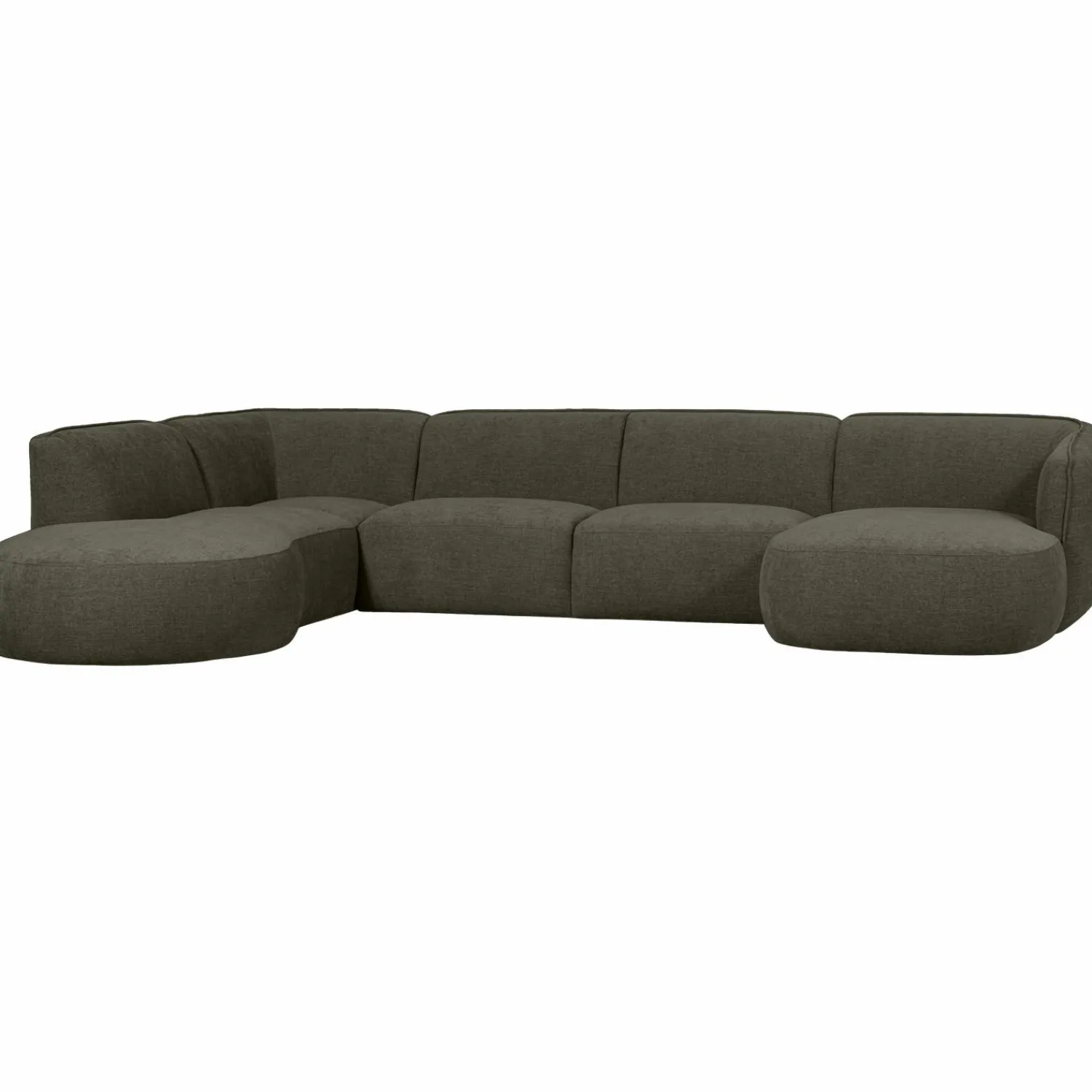 Discount WOOOD Polly bank U-vorm links Warm groen