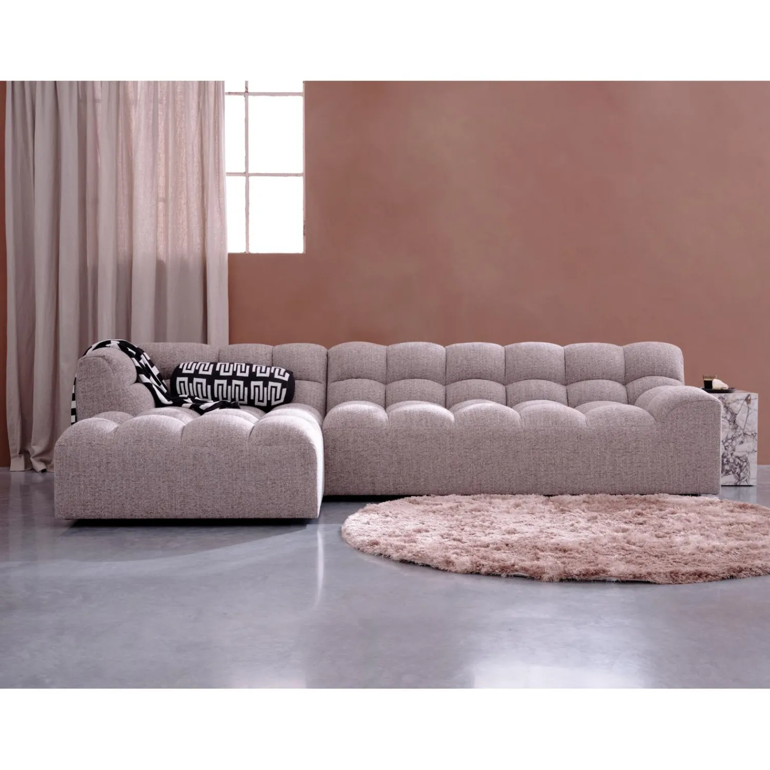 Hot WOOOD Praline vloerkleed nougat ø200 cm