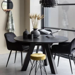 Clearance WOOOD Rhonda eettafel ø129 cm night Zwart