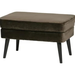Hot WOOOD Rocco hocker velvet Warm groen