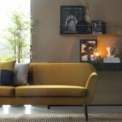 Best WOOOD Rocco xl bank 230 cm velvet Oker
