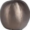 Outlet WOOOD Rodeo bal kussen groot metallic koper bruin