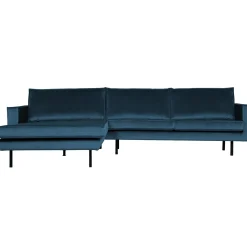 Best WOOOD Rodeo chaise longue links velvet Blauw