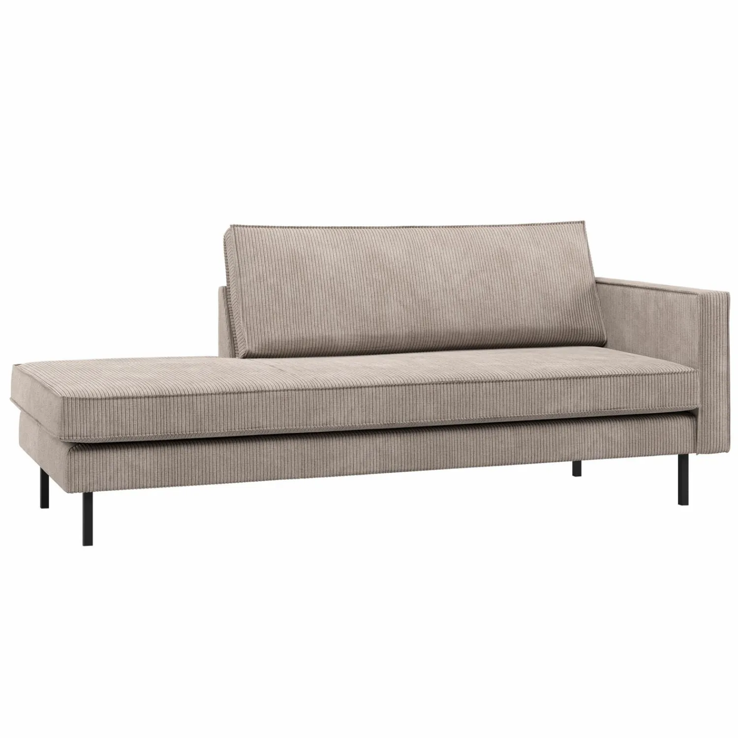 Best WOOOD Rodeo daybed rechts ribstof donkerzand