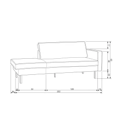 Discount WOOOD Rodeo daybed rechts velvet Taupe