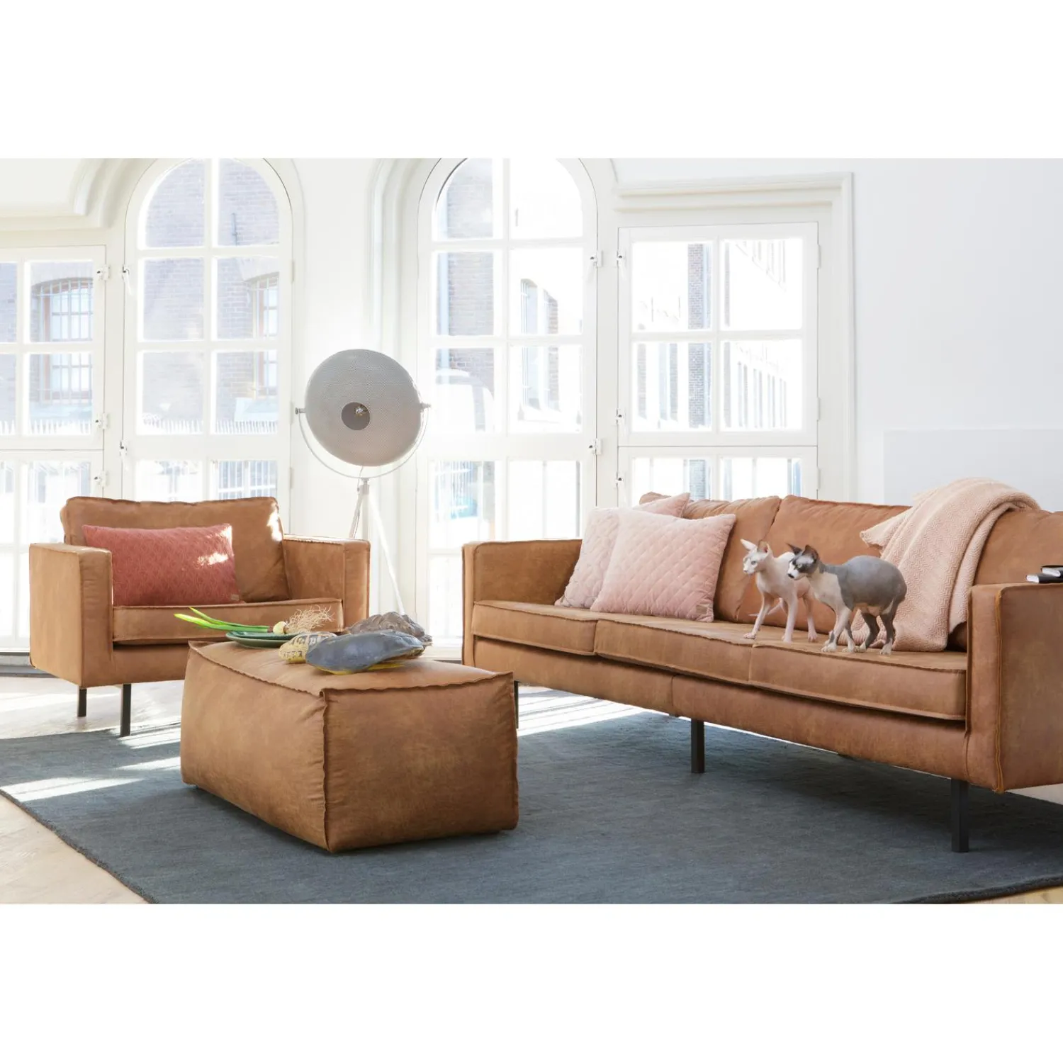 New WOOOD Rodeo fauteuil ecoleer Cognac