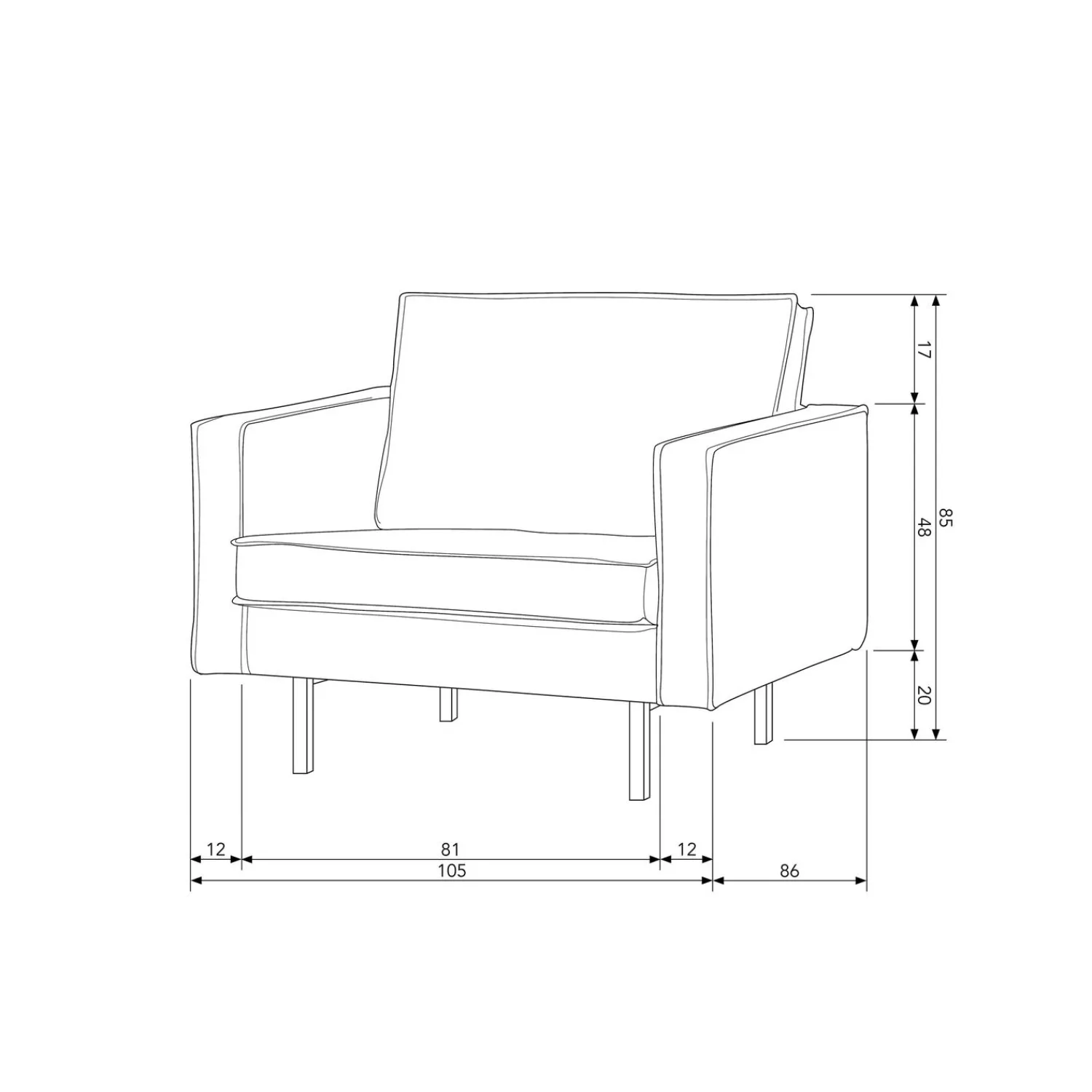 New WOOOD Rodeo fauteuil velvet Oker