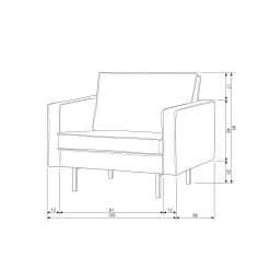 Outlet WOOOD Rodeo fauteuil velvet Roest