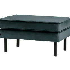 Clearance WOOOD Rodeo hocker op poten velvet Groenblauw