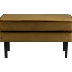 Hot WOOOD Rodeo hocker op poten velvet Honinggeel