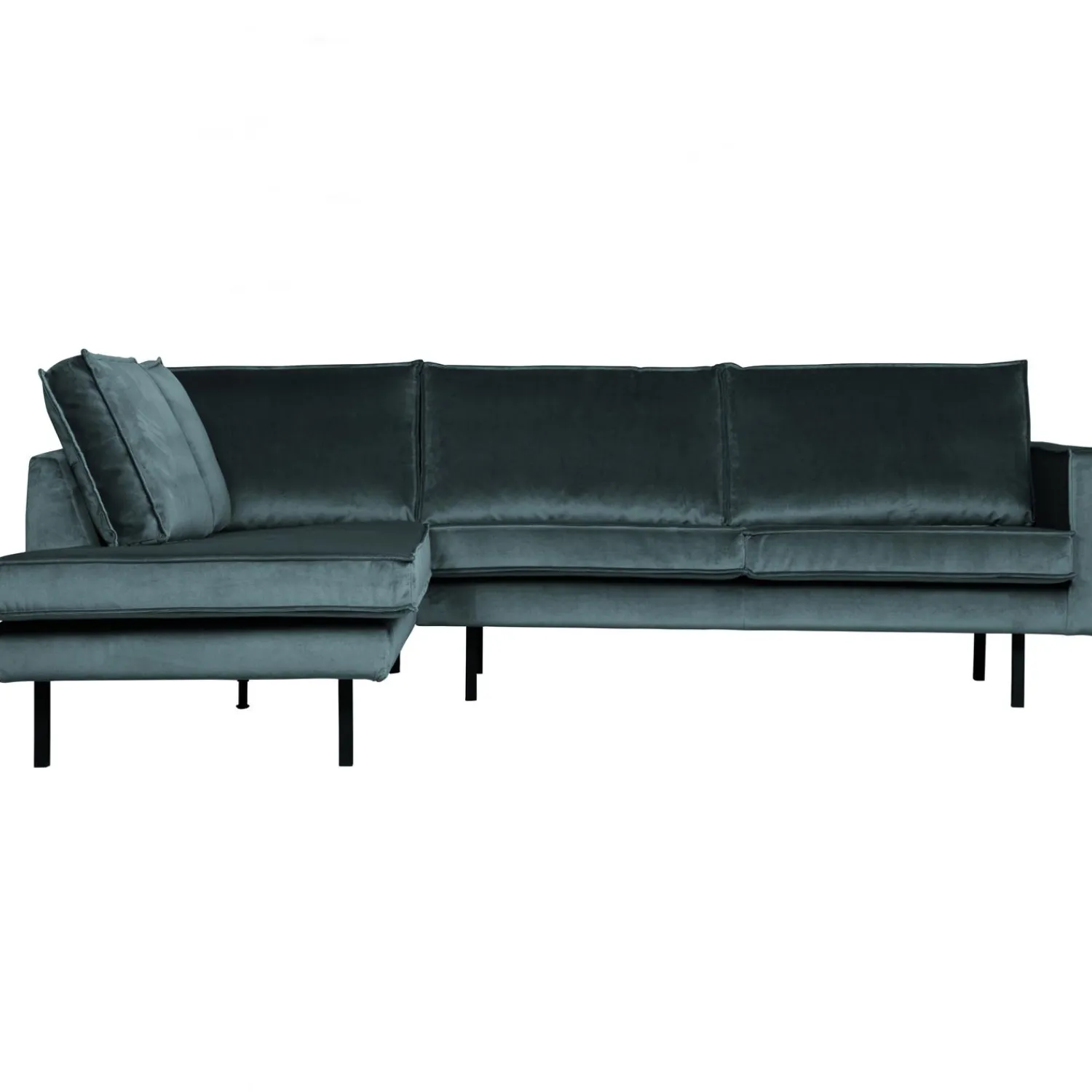 Sale WOOOD Rodeo hoekbank links velvet Groenblauw