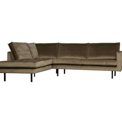 WOOOD Rodeo hoekbank links velvet Taupe