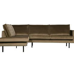 WOOOD Rodeo hoekbank links velvet Taupe