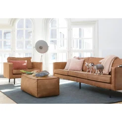 WOOOD Rodeo poef 43x120x60 ecoleer Cognac