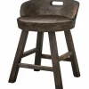WOOOD Rosalie decoratieve kruk/stoel hout donkerbruin